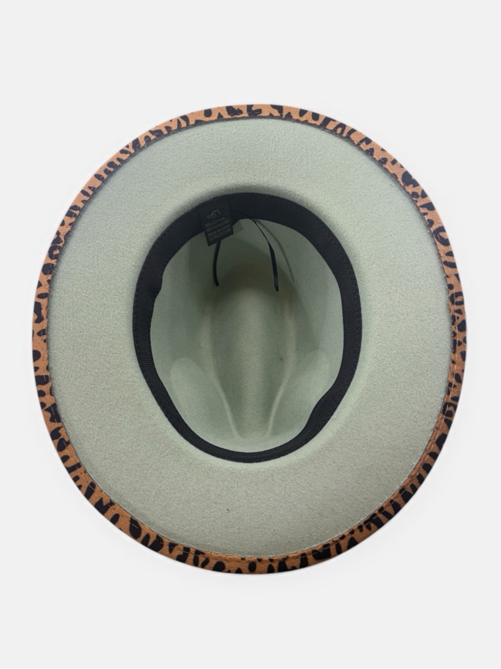Leopard Print Wide Brim Fedora Hat, Brown and Black,OS - Picture 4 of 9